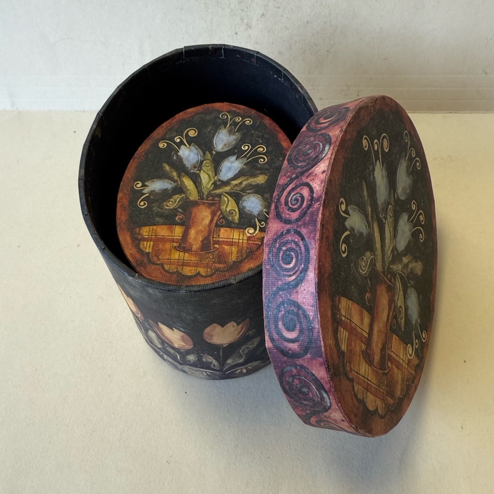 "Bob's Boxes" Decorative Small Floral Boxes "Primitive Tulips" Collection - Picture 8 of 12